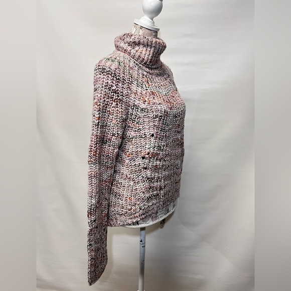 LINE the LABEL Cream and cranberry heather Italian knit sweater size XS. - Picture 8 of 13